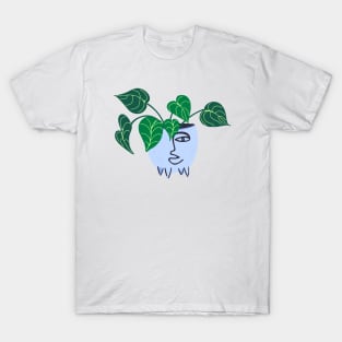 Indoors green plant in modern flowerpot T-Shirt